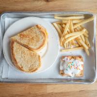 Kids Grilled Cheese · white Pullman bread / American cheese / choice of side.   Includes a mini mixed berry Roosta...