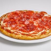Ultimate Pepperoni Pizza · Three layers of mozzarella cheese and pepperoni stacked high on our pizza sauce and handmade...