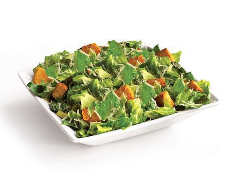 Caesar Entree Salad · Crisp romaine lettuce, shredded Parmesan cheese, and croutons all tossed in our Caesar dressing.