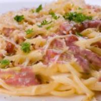 Spaghetti with Ham and Cheese · 