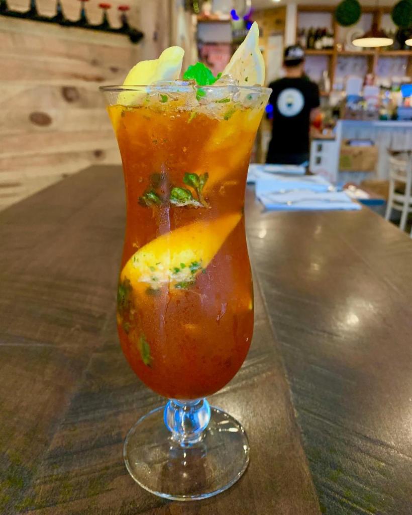 Thai tea mojito · Refreshing mint leaf and lime wedges which great combination with homemade thai iced tea style
