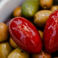 Olives Snack · Our blend of luques, picholine, gaeta, red cerignola, arbequina, and castelvetrano.