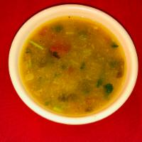 Daal Aloo Ko Soup (vegan) · Popular southern nepali creation with lentils, potato, green peas and spices.