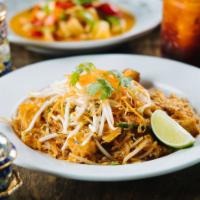 Glass Noodle Pad Thai Noodles · Glass noodles, bean sprouts, tofu, eggs, crushed peanuts and scallions in a sweet tamarind p...