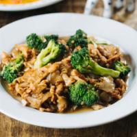 Pad See Ew Noodles · Wide rice noodles, eggs and broccoli in sweet soy sauce. 