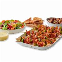 Shrimp Kebobs for 6 · 12 Grilled Shrimp Kebobs (2 per serving) with green peppers and onions, served with a Greek ...