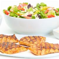 Grilled Salmon Family Feast for 6 · 6 - 8oz Seasoned chargrilled blackened salmon that includes a choice of salad with dressing,...