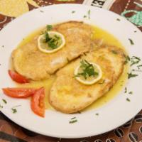 Chicken Francese · Sauteed with lemon butter and white wine. Served with vegetable of the day or your choice of...