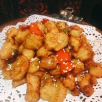 Spicy fish nuggets 香辣鱼丁 · Made by  flounder 