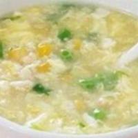 Chicken Corn Cream Soup鸡茸玉米羹 · Thick soup with cream or milk. 