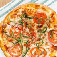 Classic Neapolitan Pizza · Extra virgin olive oil, mozzarella, fontina, fresh mozzarella, roasted garlic, fresh tomatoe...