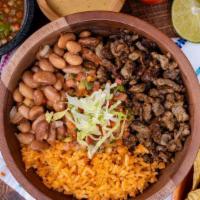 Regular Burrito Bowl · Rice, Whole beans, and salsa.