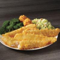 4 Piece Batter Dipped Fish Meal · Four of our famous batter dipped fish fillets, golden on the outside tender on the inside. S...