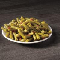 Green Beans · Green beans slow cooked with country ham and served hot.