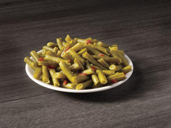 Green Beans · Green beans slow cooked with country ham and served hot.