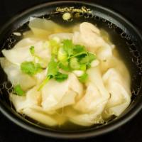 Wonton in Chicken Soup · Pork wonton in overnight slow cooked chicken broth and ten-ish pieces.