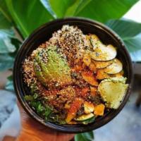 Build Your Own Small Poke Bowl · 1 scoop of rice, 2 choices of protein. Unlimited Veggies 