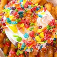 Frutty pebbles Funnel cake · 