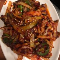 Korean spicy stir-fried squid  · OjingUh bokeum 韩式辣炒鱿鱼