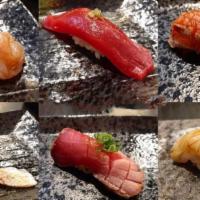 Omakase Nigiri · Chef's Choice Seasonal Fish with miso soup