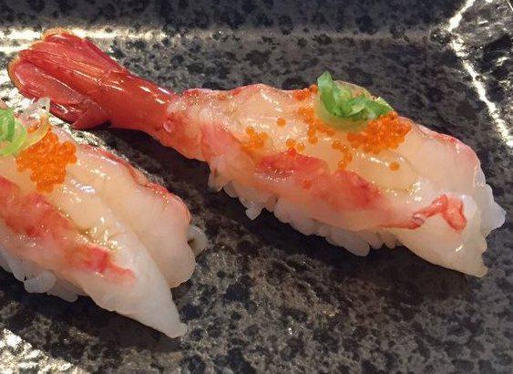 Amaebi (Sweet Shrimp) Nigiri (2pcs) w/head soup · (Sweet Shrimp with head soup)