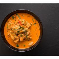 Red Curry แกงแดง · Kang-dang. Red spices and savory coconut-milk based curry with strips of bamboo shoot basil ...