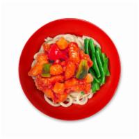 Pineapple Sweet & Sour Noodle Bowl · Wok-fried, green and red bell pepper served over your choice of noodles.