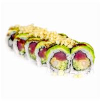 Bamboo Roll* · Fan favorite! Tuna, shrimp tempura, cucumber, avocado, eel sauce, tempura ﬂakes. 

Consuming...