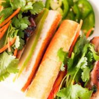 Lemongrass Chicken Bánh Mì · marinated hand-pulled chicken breast sandwich 
