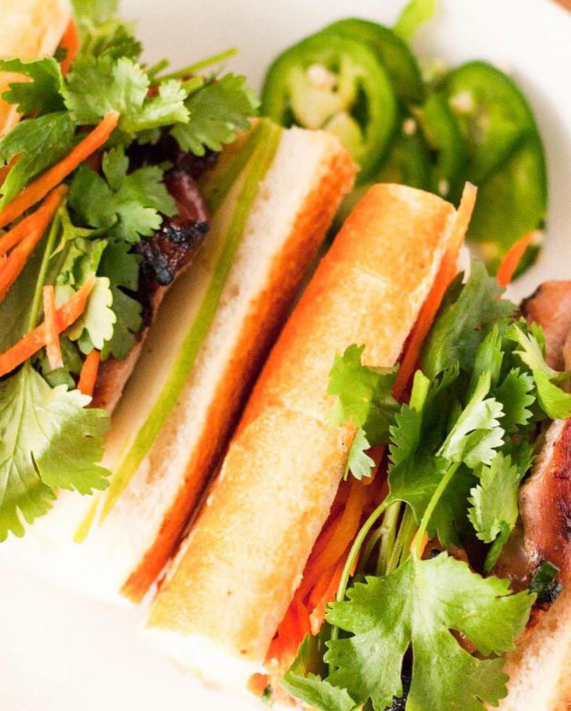 Lemongrass Chicken Bánh Mì · marinated hand-pulled chicken breast sandwich 