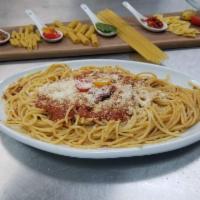 Spaghetti/Linguine Marinara · Our Marinara Sauce is Home made with no Sugar, no Additifs and Colorant. It Come with grated...