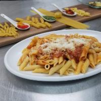 Penne/Rigatoni Marinara · Our Marinara Sauce is Home made with no Sugar, no Additifs and Colorant. It Come with grated...