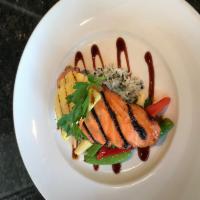 Grilled Fresh Kabayaki New Zealand King Salmon · Grilled spicy pineapple. Served with steamed white rice or steamed coconut milk ginger brown...