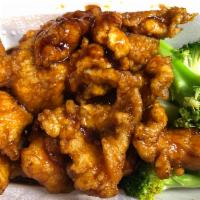 General Tso's Chicken · Fried boneless chicken in a spicy glaze