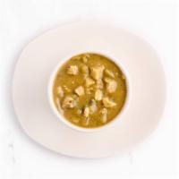 Green Chicken Chili · Our signature soup is loaded with roasted tomatillos and chilis, tender hominy, and freshly ...