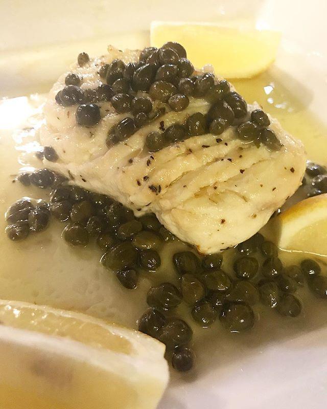 Halibut with Butter caper sauce · 