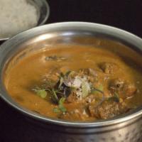 Korma Curry · Creamy onion cashew coconut sauce with spices seasonal vegetables, paneer, chicken, lamb, sh...