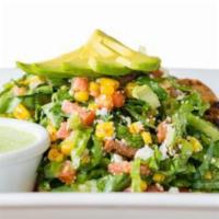 Chili Lime Chicken Salad · Grilled chicken seasoned with our chili lime rub and tossed with shredded romaine, pico de g...