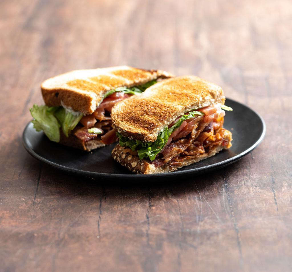 BLT Sandwich · Hickory smoked bacon stacked on toasted wheat with mayo, lettuce and tomato.