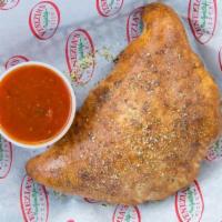 Sampler Calzones (Serves 10 People) · Your choice of cheese or pepperoni, served with a pint of our signature marinara sauce on th...