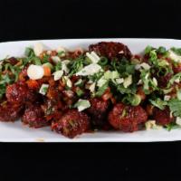 Vegetable Manchurian · Coated in a Manchurian sauce made from scratch (ginger and garlic, soy sauce, chili sauces, ...