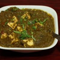 Paneer Saag · Paneer (cottage cheese) or channa (chickpeas) cooked in a leafy based sauce, saag (spinach) ...