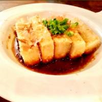 House Age-Dashi Tofu · Fried tofu with jalapenos bonito and scallions.