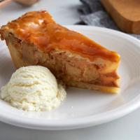 Caramel Apple Pie · Warm, buttery caramel and toffee-studded custard with fresh Granny Smith apples in our melt-...