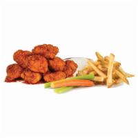 20 Boneless Wing Combo · 20 boneless wings, choice of 2 flavors, 4 house-made sauces, fries, and carrots and celery.
