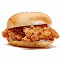 Lil' Cluck · Crispy Chicken & mayo served on a mini house-baked roll with a choice of a side and a craft ...