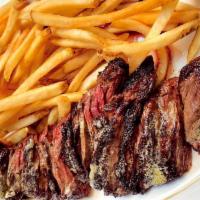 Steak Frites · Hanger steak, pommes frites, maître d’hotel butter
