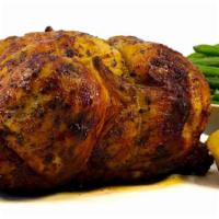 1 & 1/2 Roasted Chicken Meal · 1 and 1/2 La Rosa's signature rotisserie chicken served with 3 large side dishes and 4 corn ...