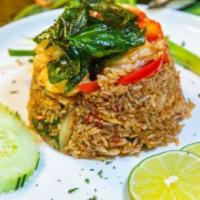 911 Fried Rice (Kapow Fried Rice) · Medium spicy. Stir-fried jasmine rice bell pepper, onions, tomato, basil in our special chil...