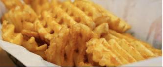 Waffle Fries · Waffle cut potatoes, seasoned and fried.